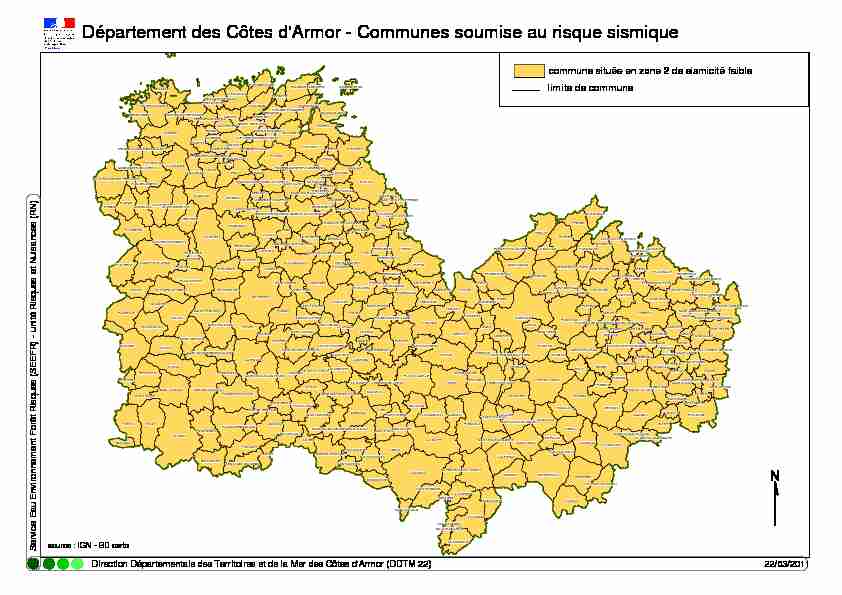 Département des Côtes dArmor - Communes soumise au risque