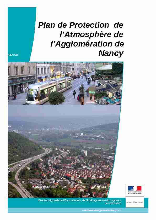 Plan de Protection de lAtmosphère de lAgglomération de Nancy