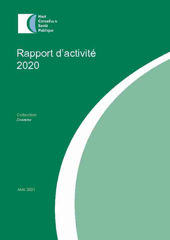 [PDF] Rapport dactivité 2020 - Haut Conseil de la santé publique