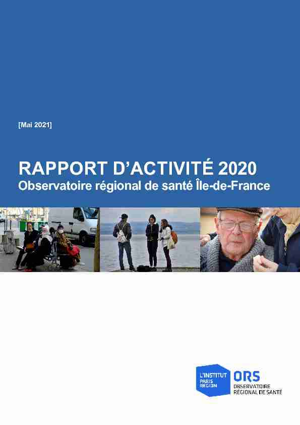 [PDF] RAPPORT DACTIVITÉ 2020 - ORS IDF