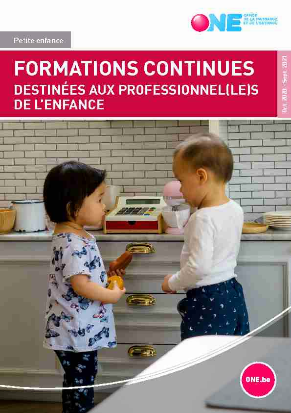 Petite enfance ONE.be - FORMATIONS CONTINUES