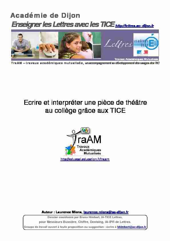 Enseigner les Lettres avec les TICE http://lettres.ac- dijon.fr