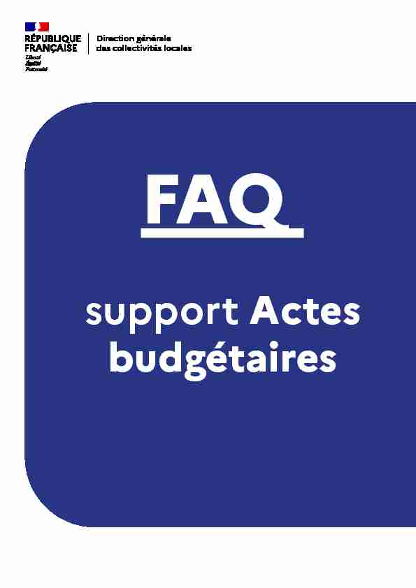 support Actes budgétaires