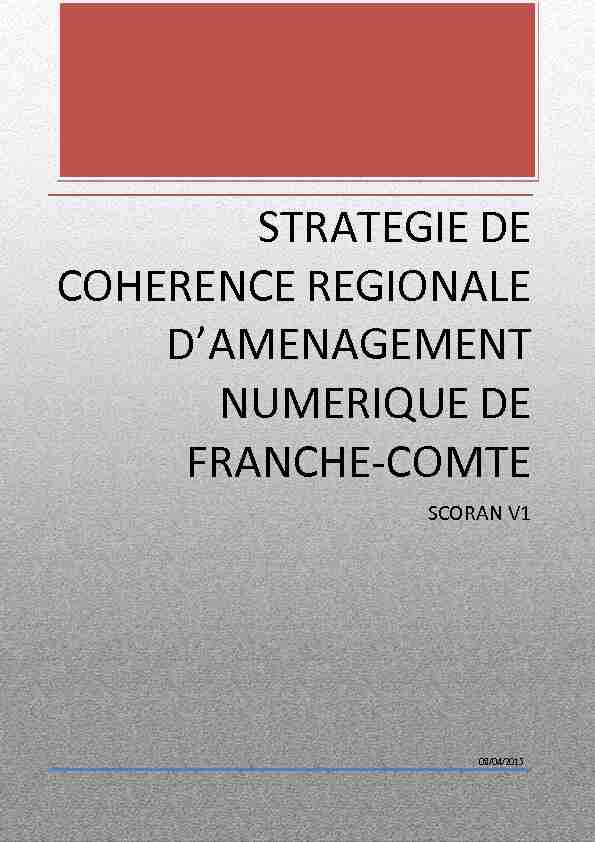 STRATEGIE DE COHERENCE REGIONALE DAMENAGEMENT