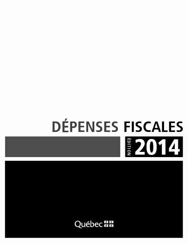DÉPENSES FISCALES - Édition 2014