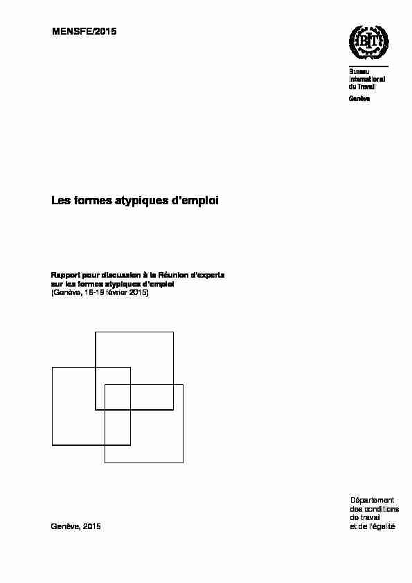 [PDF] Les formes atypiques demploi - ILO