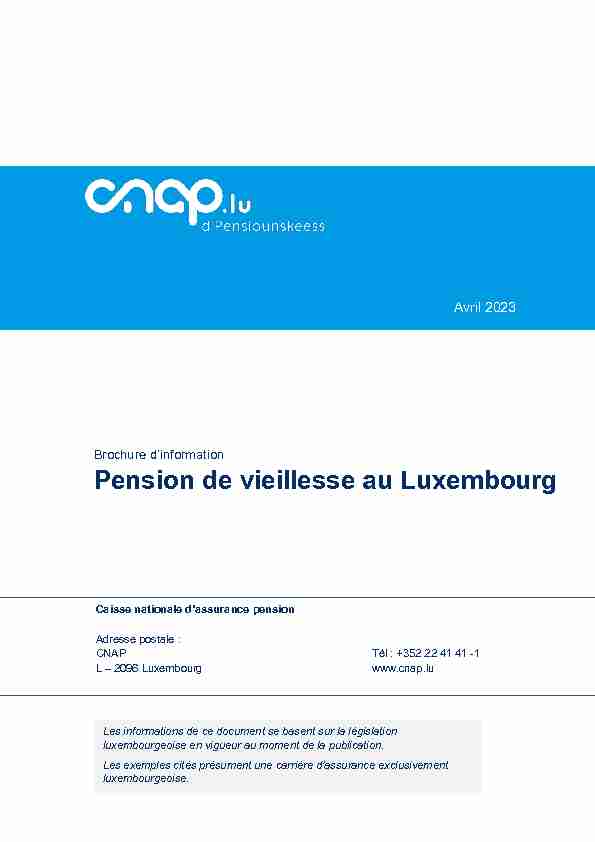La pension de vieillesse au Luxembourg