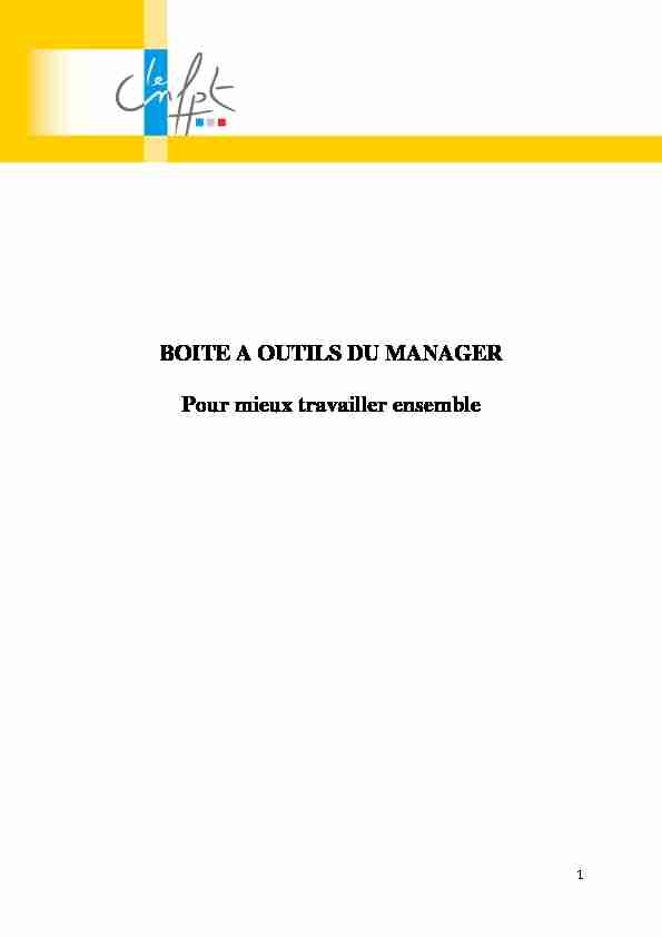 [PDF] BOITE A OUTILS DU MANAGER Pour mieux travailler ensemble