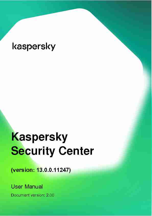 Kaspersky Security Center 13