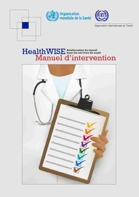 HealthWISE Manuel dintervention - Amélioration du travail dans les