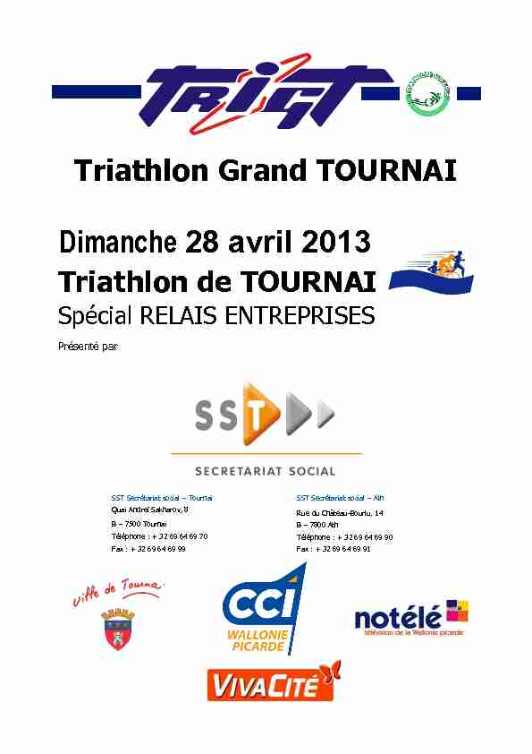 Dimanche 28 avril 2013 - Triathlon de TOURNAI