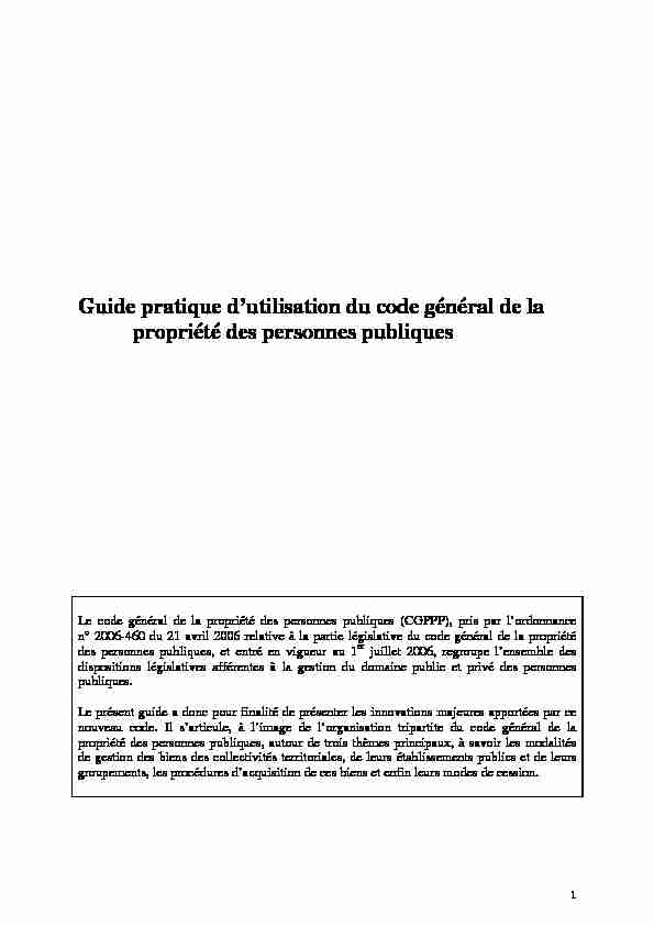 [PDF] Code général de la propriété des personnes publiques