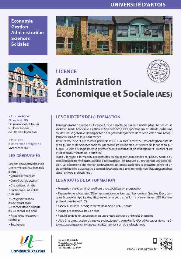 Administration Économique et Sociale (AES)