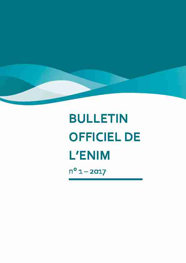 BULLETIN OFFICIEL DE LENIM