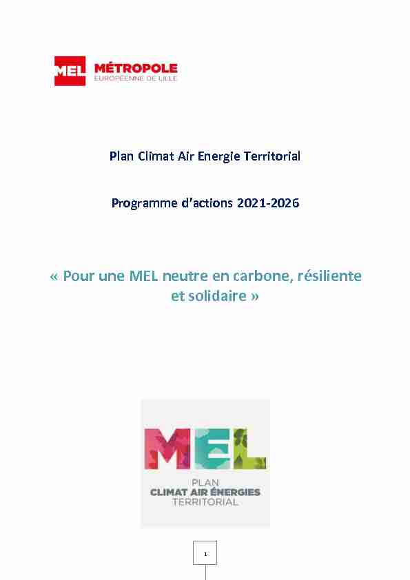 Plan Climat Air Energie Territorial Programme dactions 2021-2026