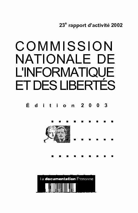 [PDF] COMMISSION NATIONALE DE LINFORMATIQUE ET DES  - CNIL