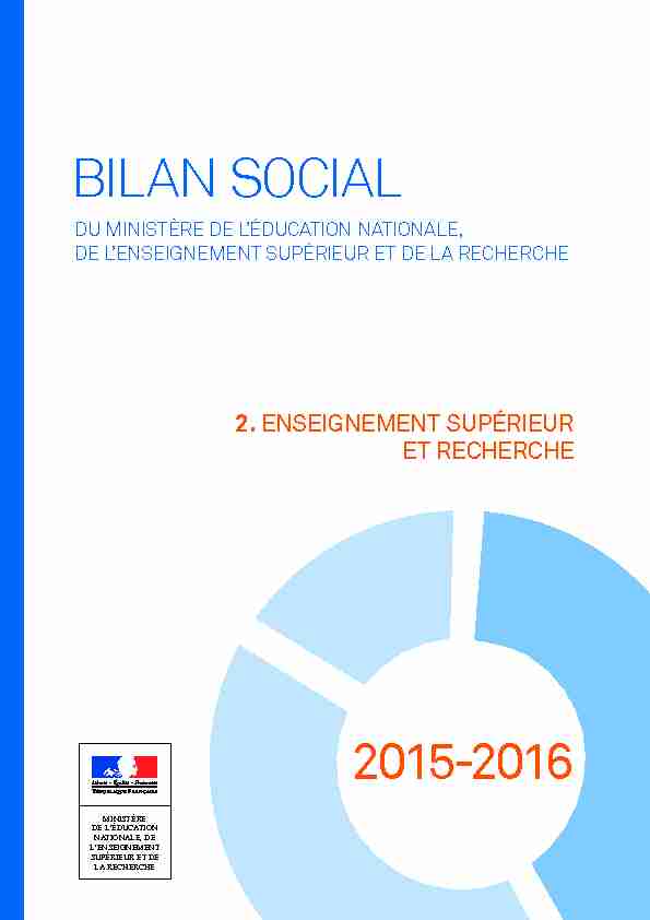 Bilan social du Ministère de lÉducation nationale de l