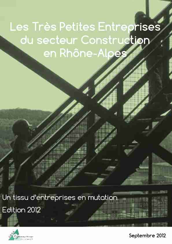 Les Très Petites Entreprises du secteur Construction en Rhône