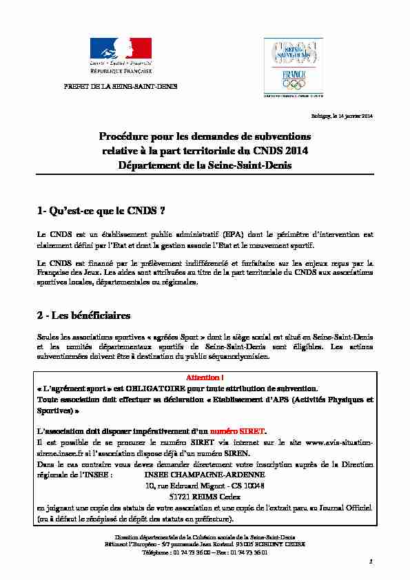 (DDCS 93 Fiche procédure CNDS 2014)