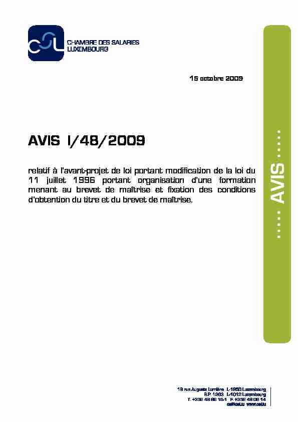 Avis I/48/2009
