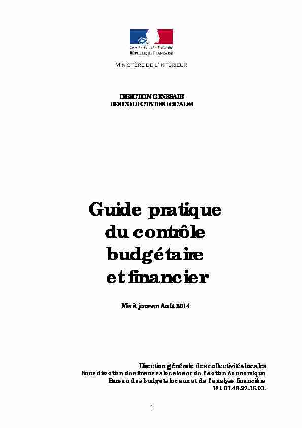 Guide pratique du contrôle budgétaire et financier