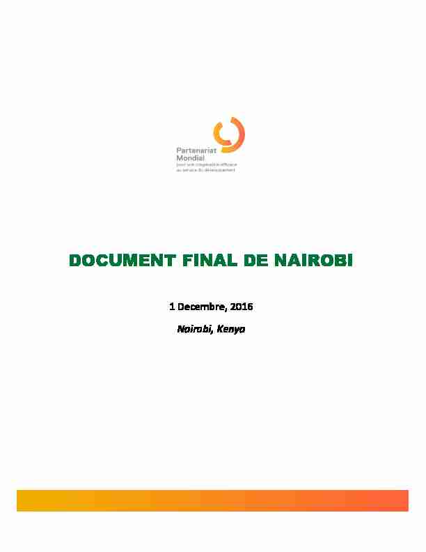 DOCUMENT FINAL DE NAIROBI