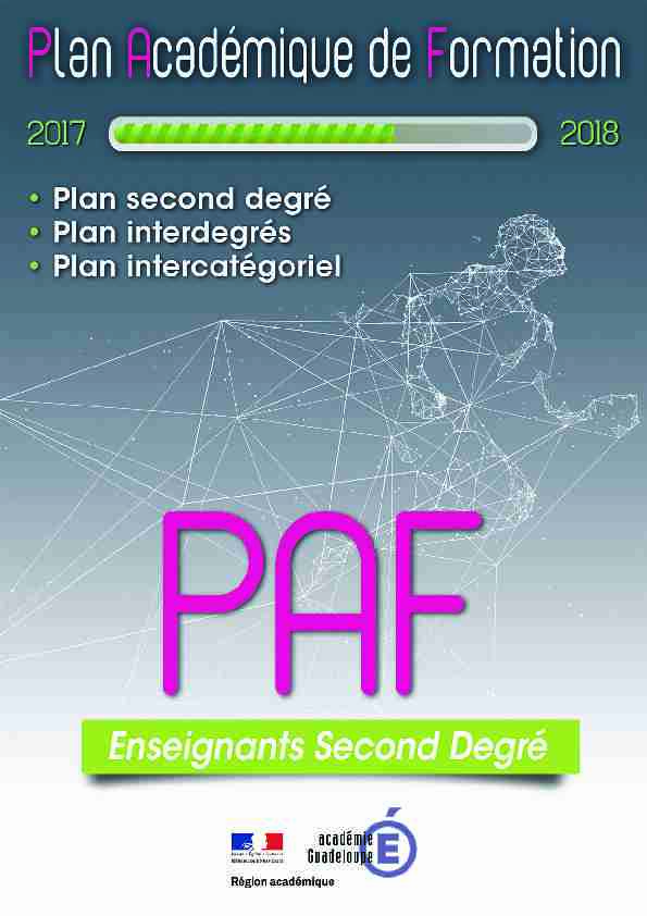 PAF second degré - interdegrés - intercatégoriel
