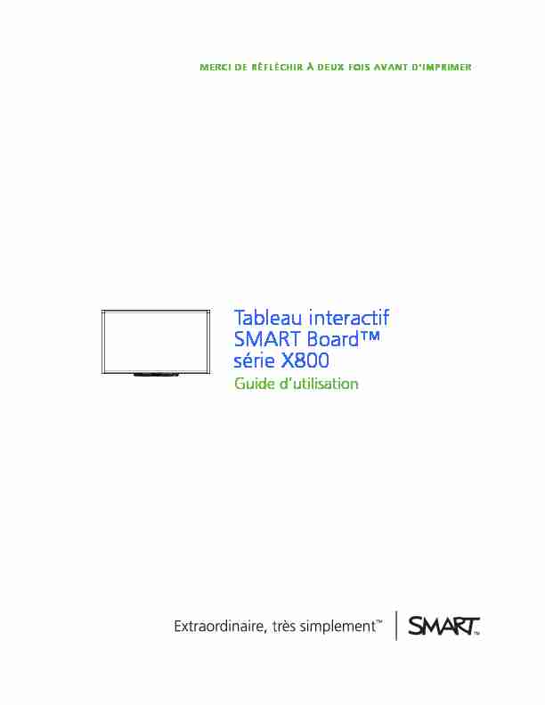 Tableau interactif SMART Board™ série X800