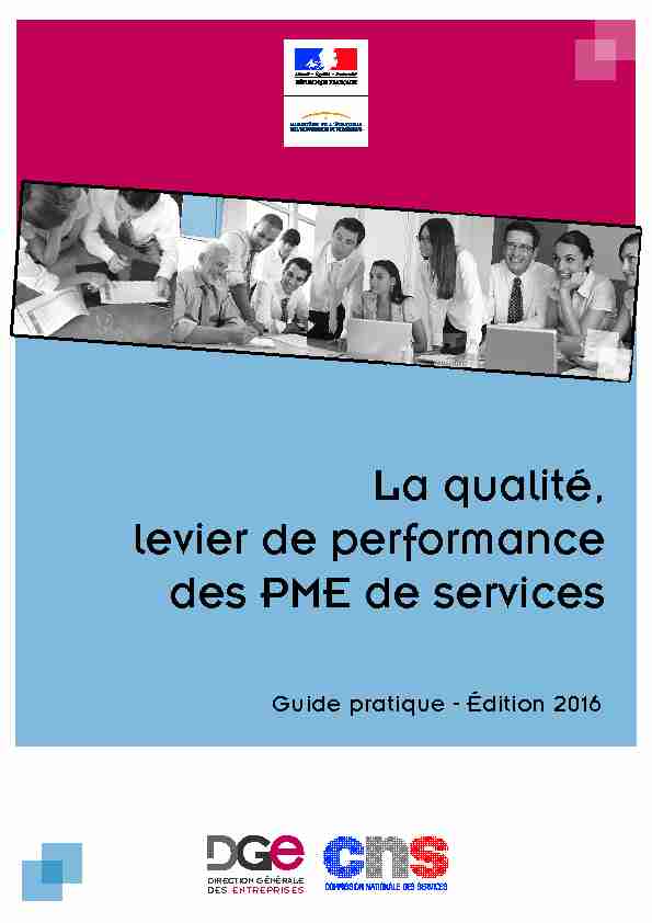 [PDF] La qualité, levier de performance des PME de services - Direction