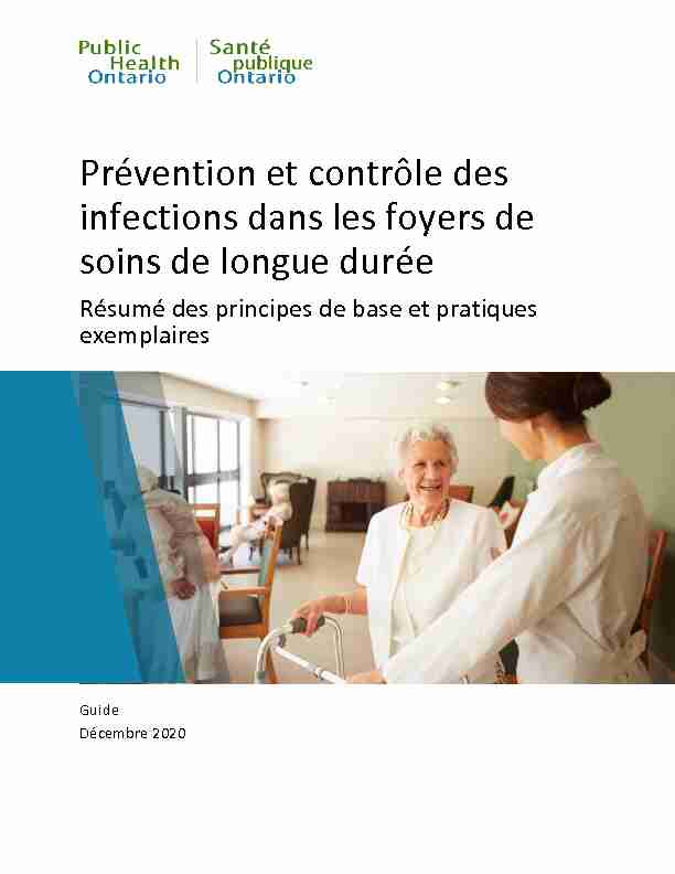 Prévention et contrôle des infections dans les foyers de soins de