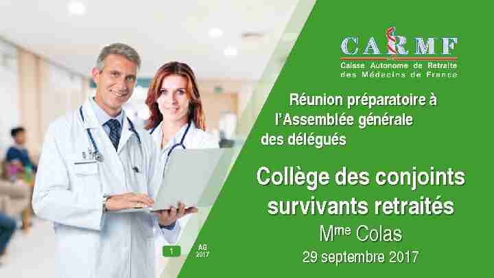 Réunion Ag 2017-Collège des conjoints survivants retraités - CARMF