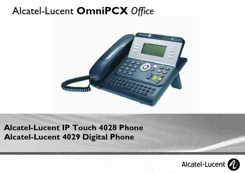 [PDF] Alcatel-Lucent OmniPCX Office - CconecT
