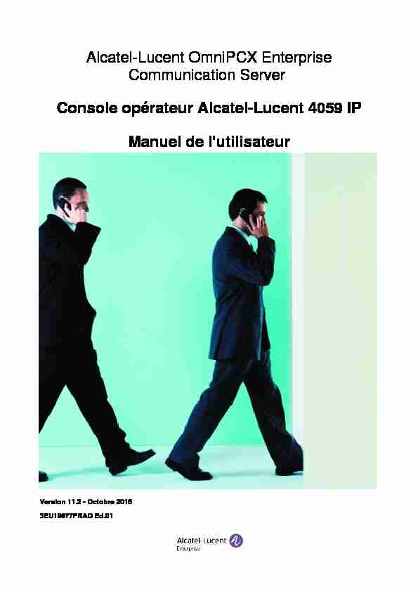 [PDF] Console opérateur Alcatel-Lucent 4059 IP