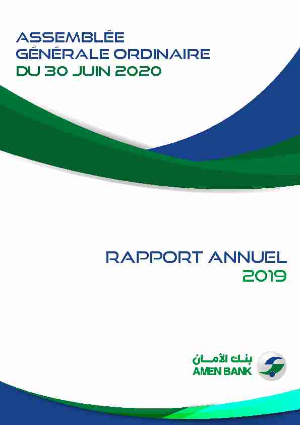 RAPPORT ANNUEL 2019