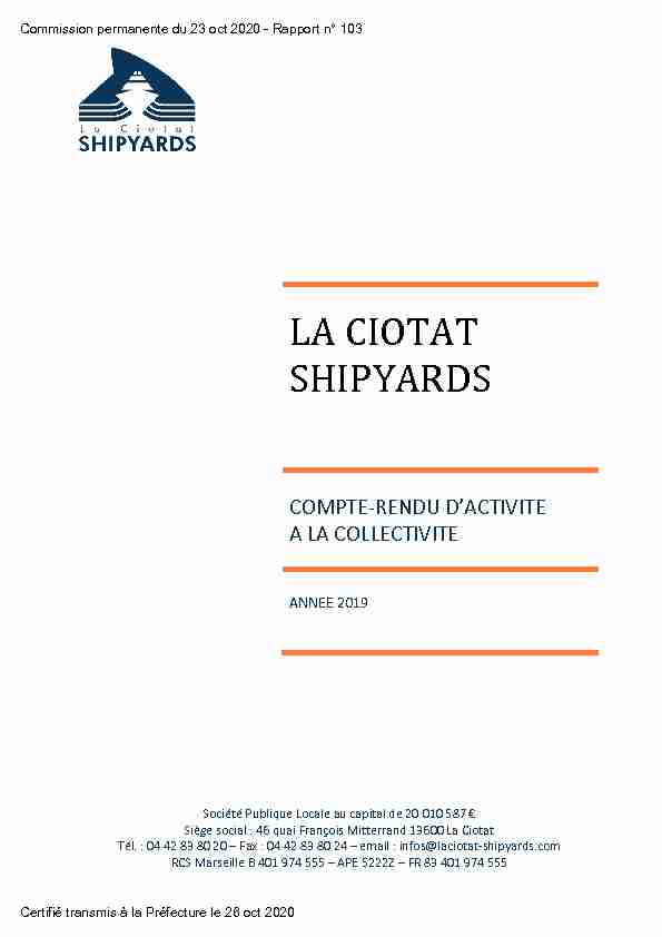 Délégation de service public du port de La Ciotat : rapport d