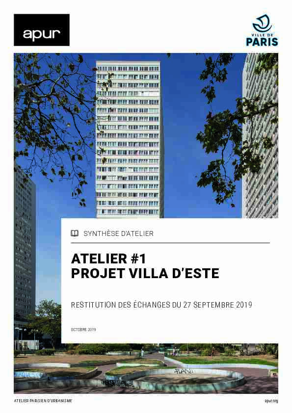 Atelier #1 Projet Villa dEste