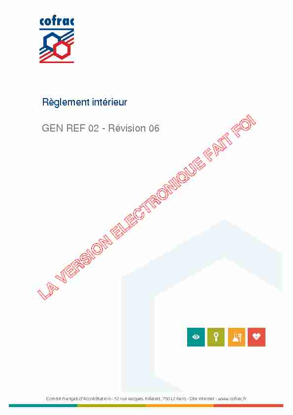 Règlement intérieur - GEN REF 02 - Révision 06