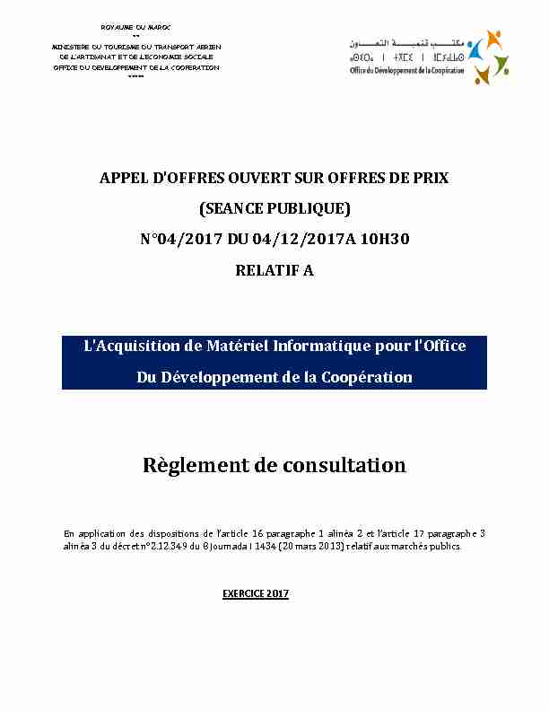 [PDF] Règlement de consultation - ODCO