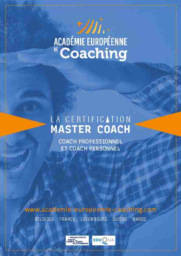 Certification Master Coach de lAcadémie Européenne de Coaching