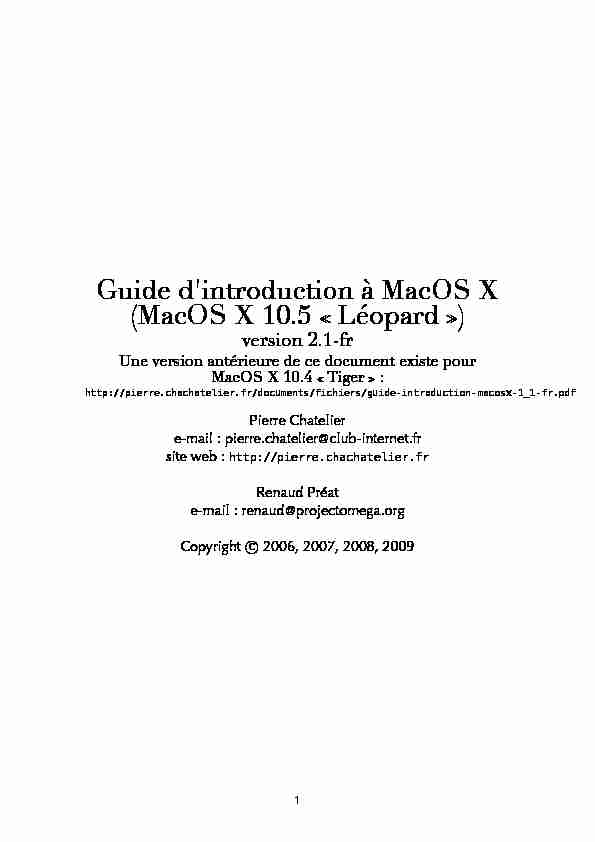 [PDF] Guide dintroduction à MacOS X