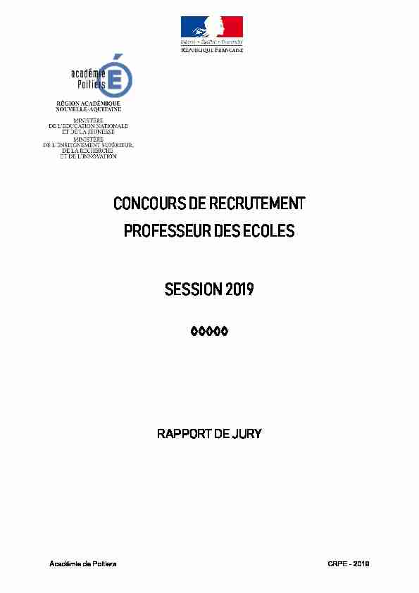 CONCOURS DE RECRUTEMENT PROFESSEUR DES ECOLES