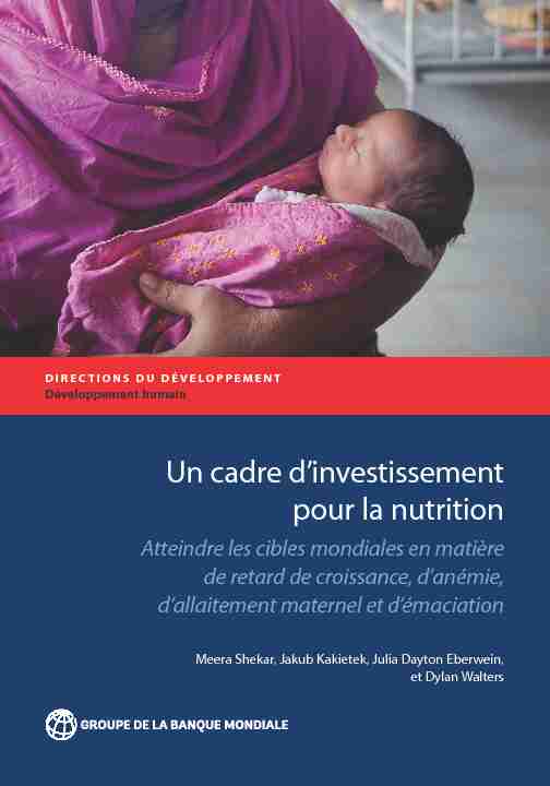 Un cadre dinvestissement pour la nutrition