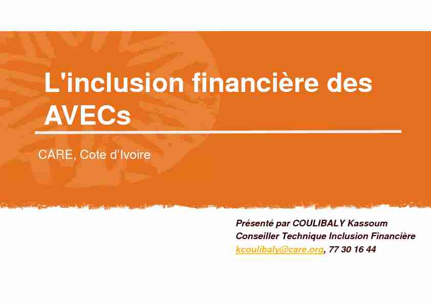 Presentation Inclusion Financière PPPP YAKRO