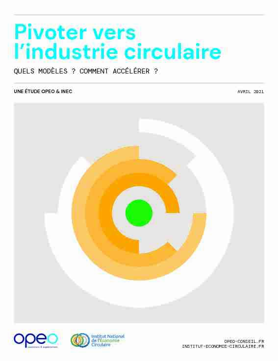 Pivoter vers lindustrie circulaire