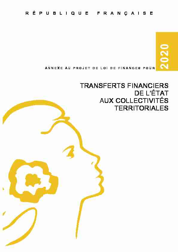 TRANSFERTS FINANCIERS DE LÉTAT AUX COLLECTIVITÉS