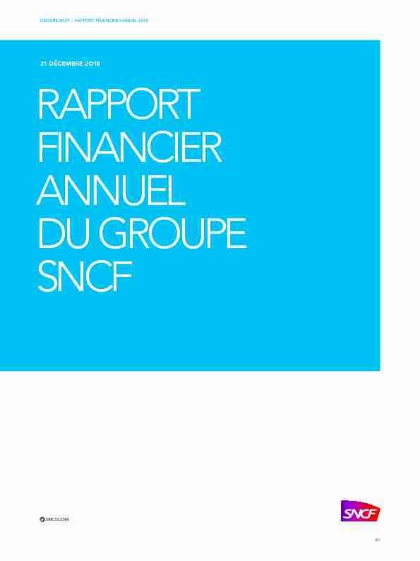 RAPPORT FINANCIER ANNUEL DU GROUPE SNCF