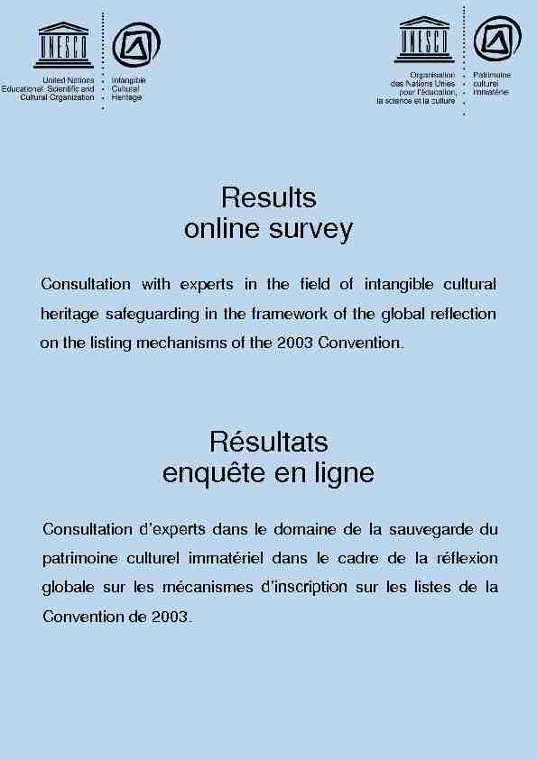 Results online survey Résultats enquête en ligne