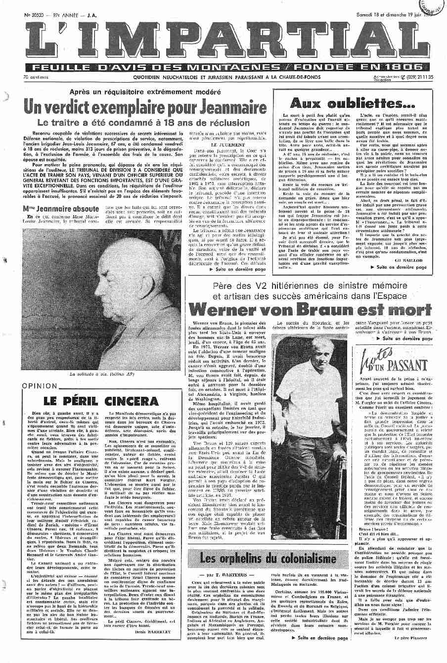 Werner von Braun est mort
