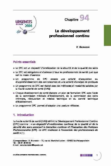 [PDF] Le développement professionnel continu - SFMU