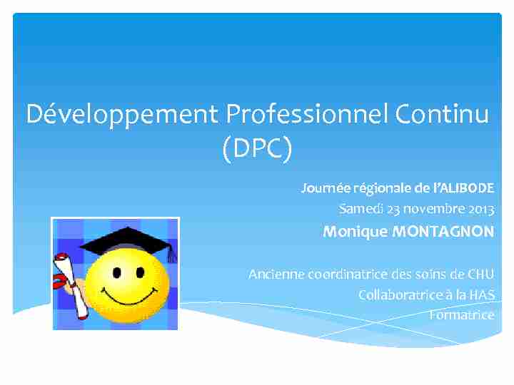 [PDF] Développement Professionnel Continu (DPC) - Intercom Santé 57